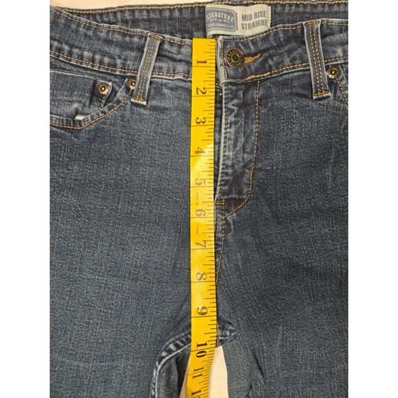 Levi's Strauss Mid-Rise Signature Jeans Misses Women 8 Blue Straight Leg - Picture 4 of 8